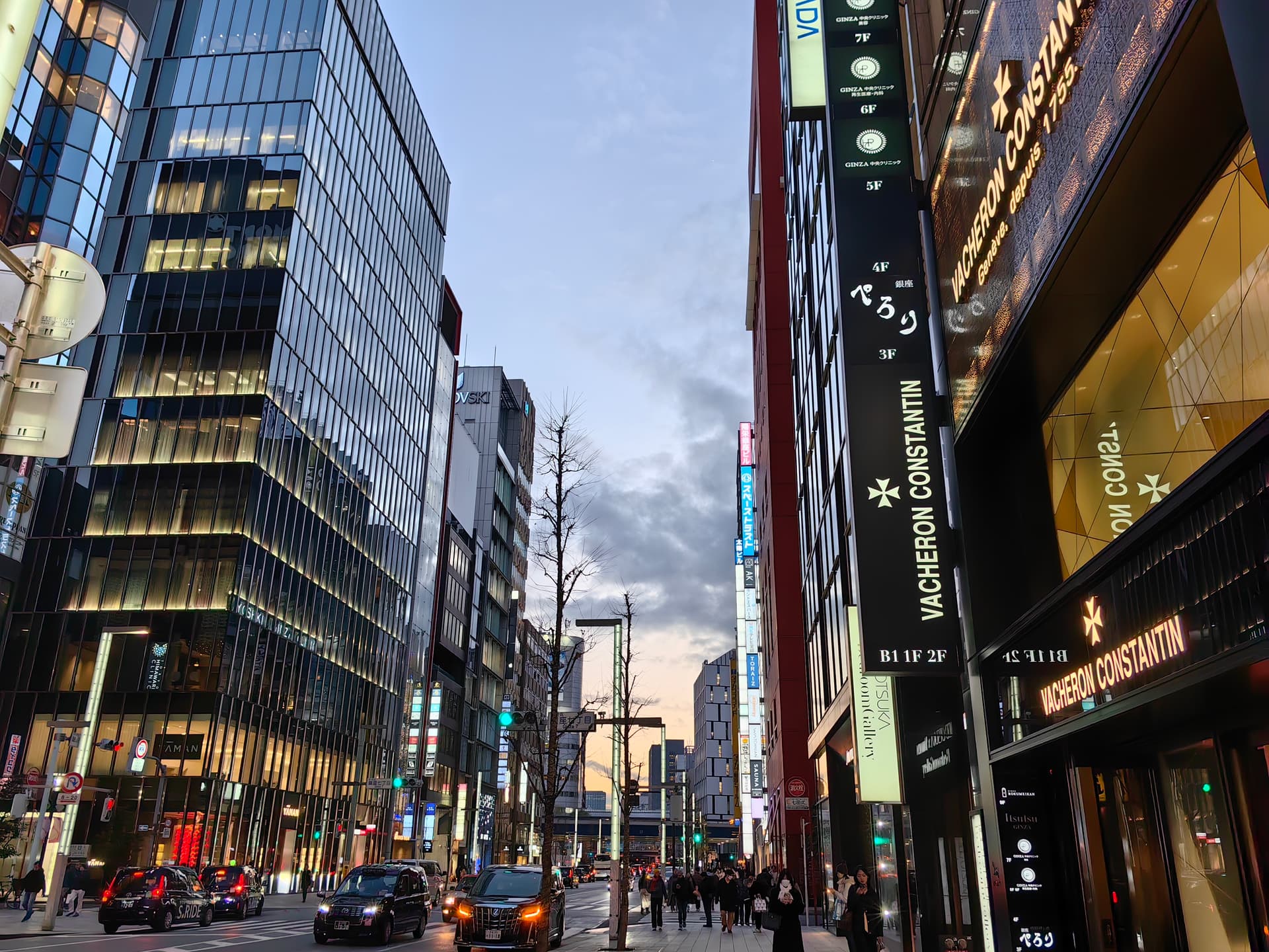 Ginza street at dusk